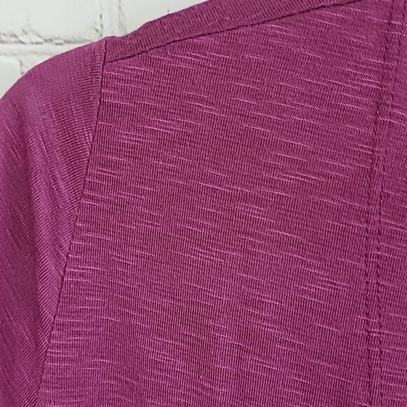 LuLaRoe Sarah Dark Pink Slub Knit Duster Cardigan XS Open-Front Long Layering - Picture 6 of 8